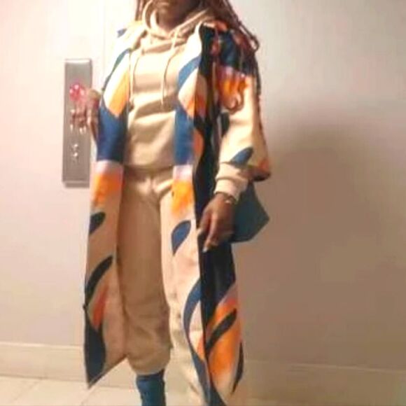 Nwt multicolor Overcoat sz large - Picture 11 of 15